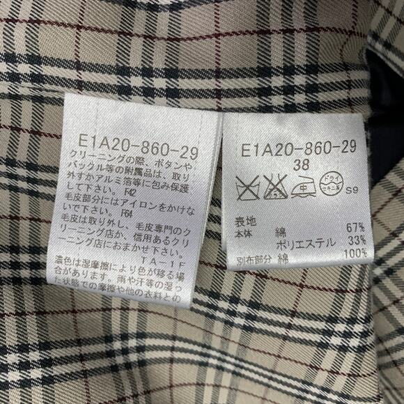 BURBERRY Size 2 Navy Cotton Blend Belted Trench Coat - Picture 8 of 8